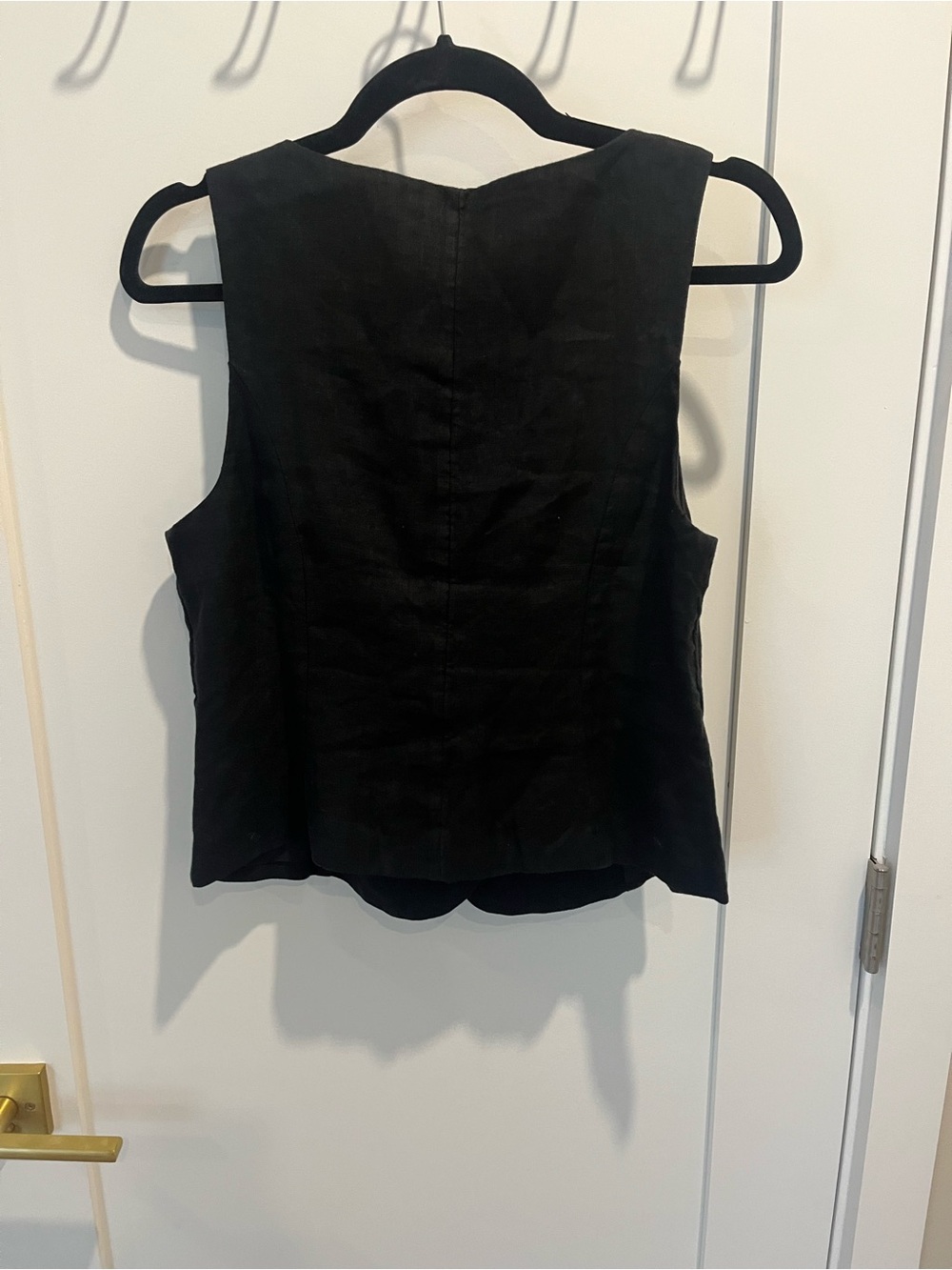 J.Crew Black Linen NWT Scoopneck Vest - Picture 4 of 5